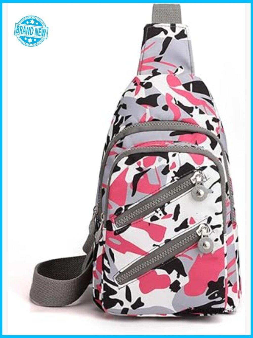 Trendy Crossbody Sling Bag Water Resistant Nylon Travel Purse Adjustable Strap